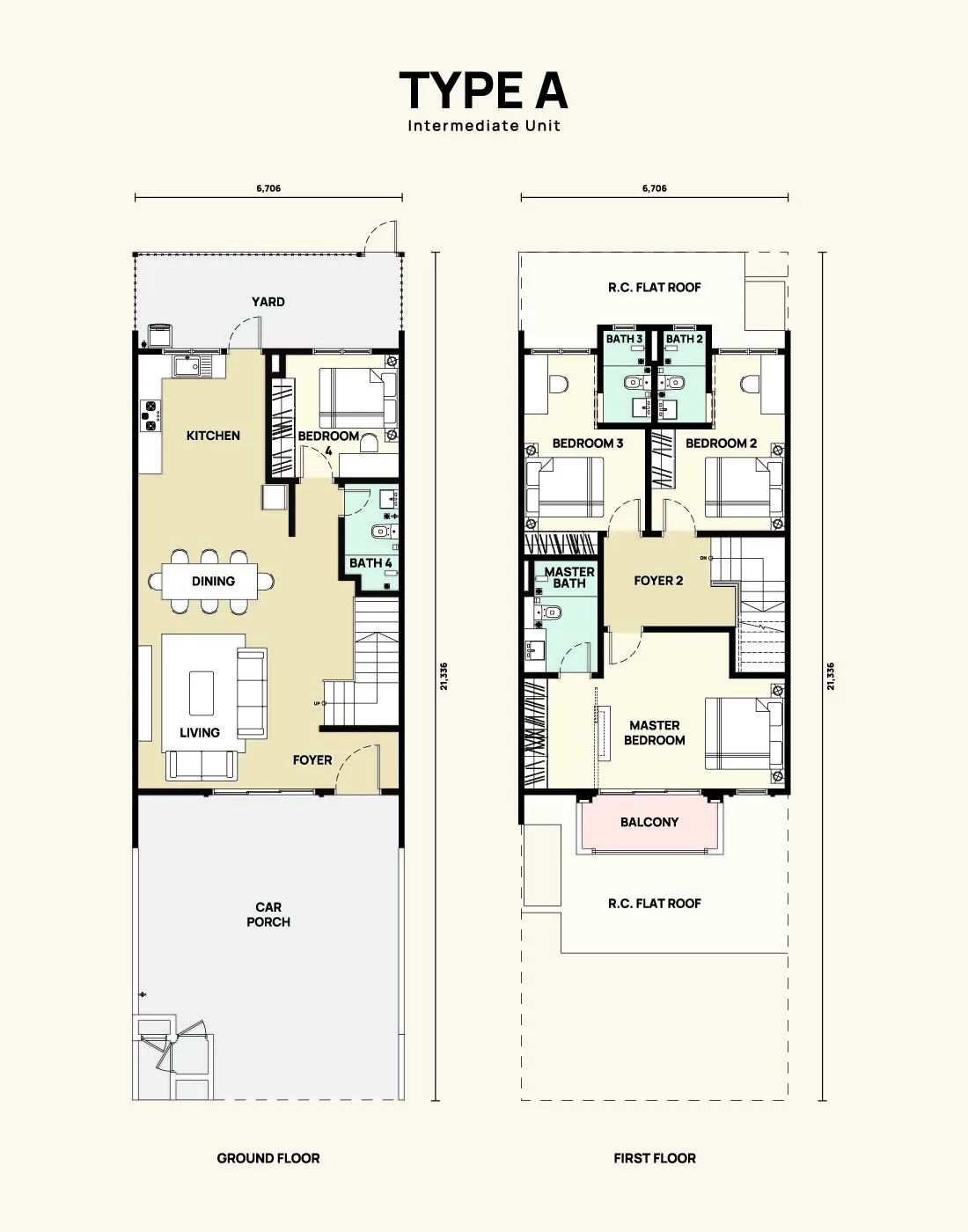 Belmont Type A floor plan at Templer Residence @ Anggun City, Rawang by Pura Development Sdn Bhd (Hong Bee Land), Gombak district, Selangor