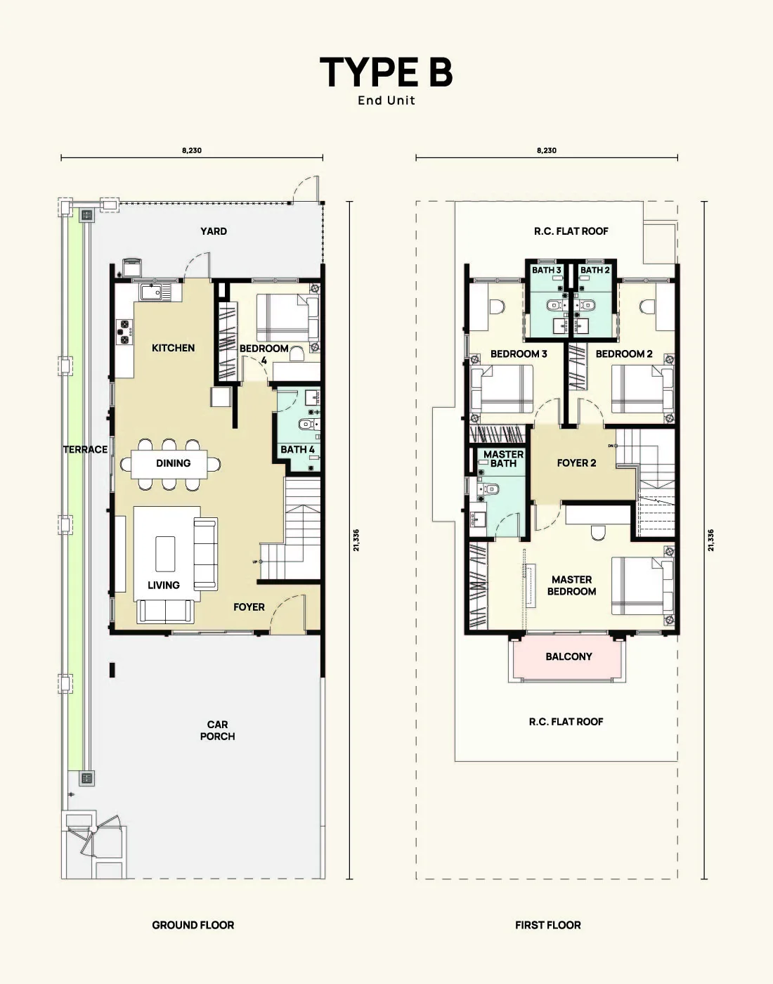 Belmont Type B floor plan at Templer Residence @ Anggun City, Rawang by Pura Development Sdn Bhd (Hong Bee Land), Gombak district, Selangor