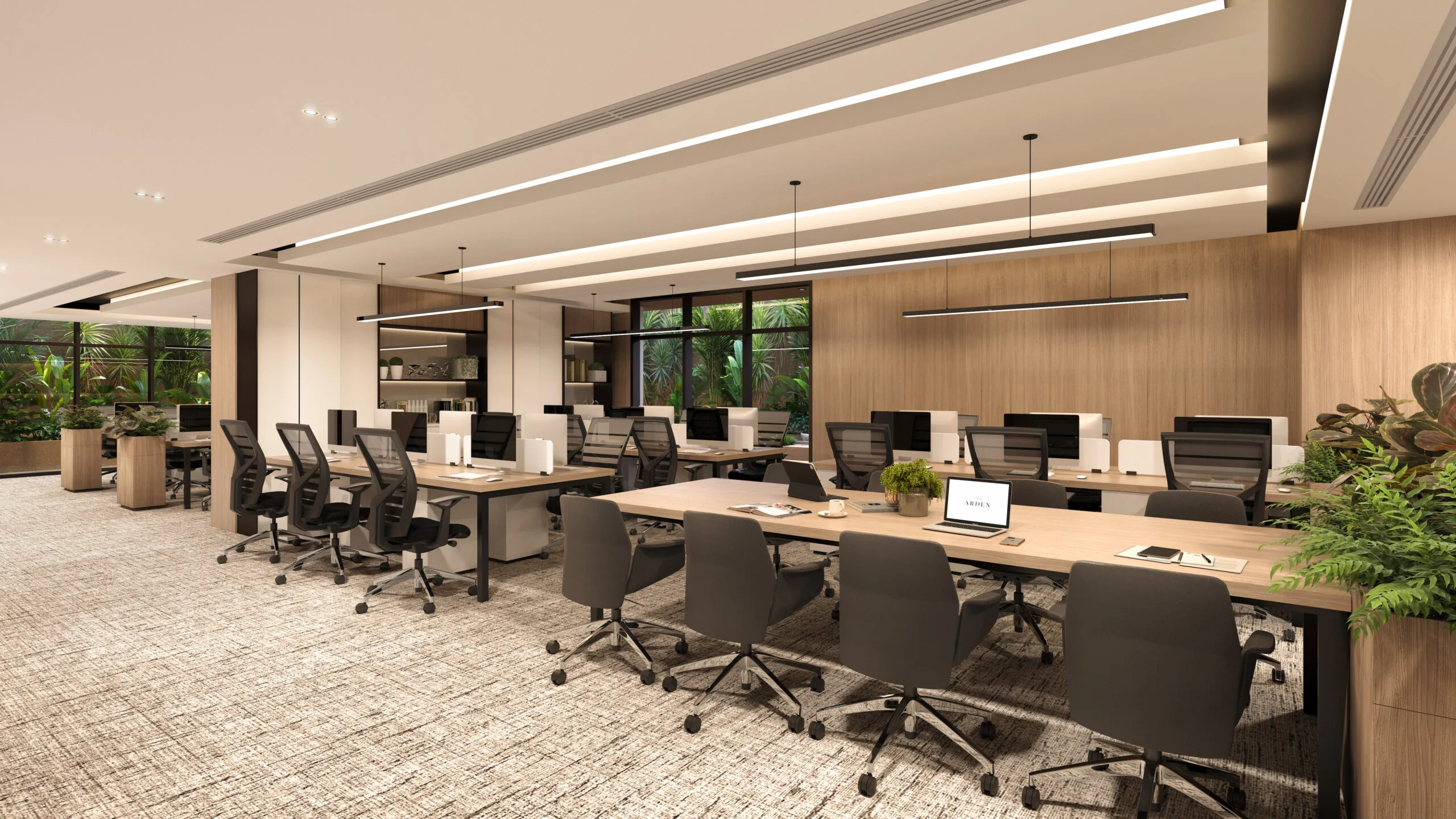 An open workstation area at The Arden @ Damansara Avenue by TA Global, Bandar Sri Damansara, Selangor