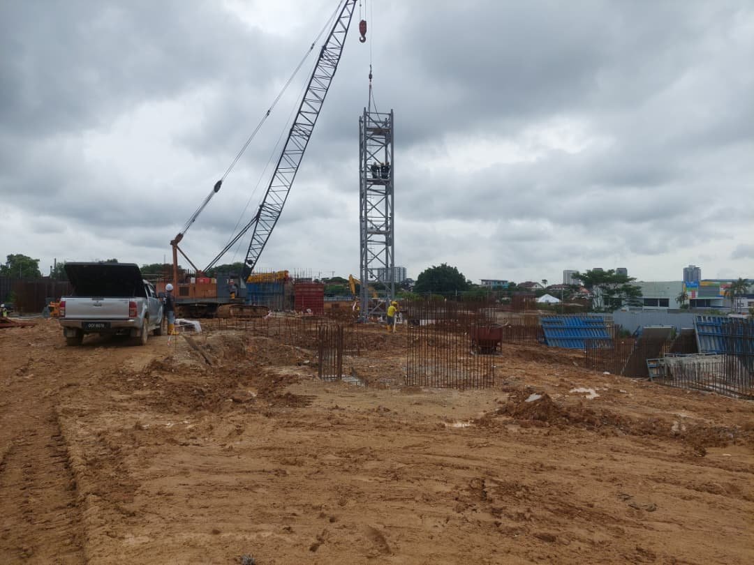 The Asteriaz @ Kebun Teh construction progress photograph published by EXSIM for Q1 2026, Johor Bahru