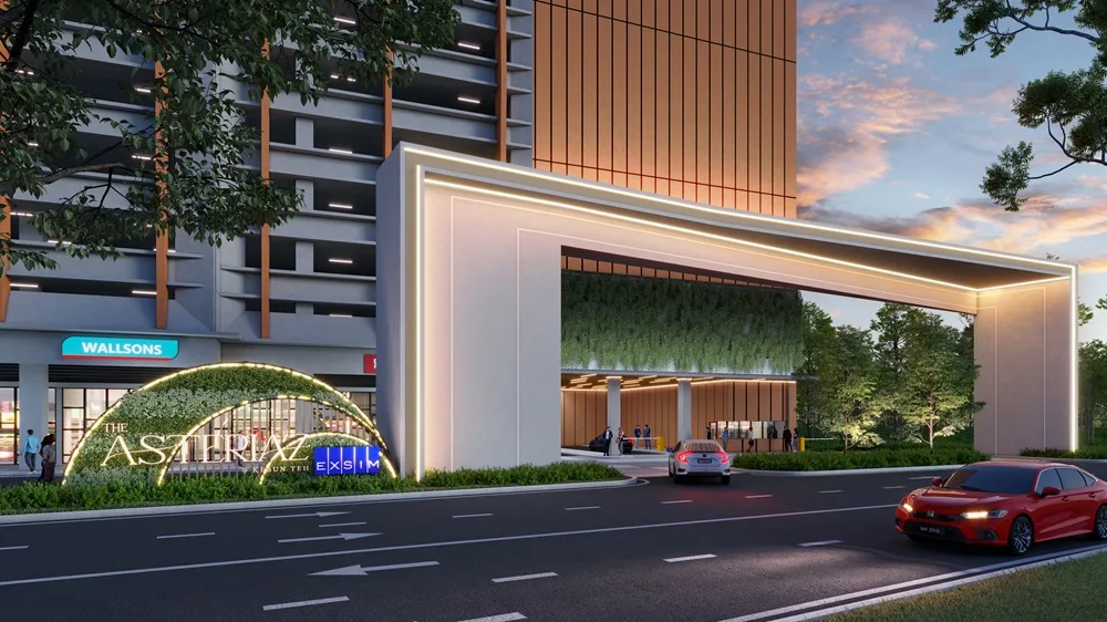 Cosmic Arrival drop-off court at the ground level of The Asteriaz @ Kebun Teh, Johor Bahru