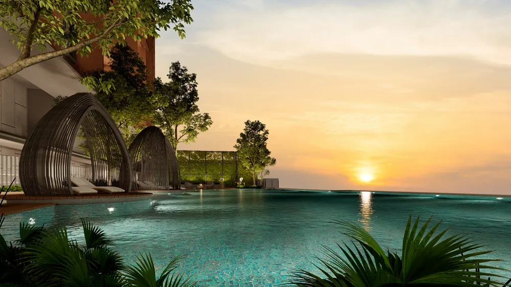 Luna Pool on the Level 10 facilities deck at The Asteriaz @ Kebun Teh, Johor Bahru