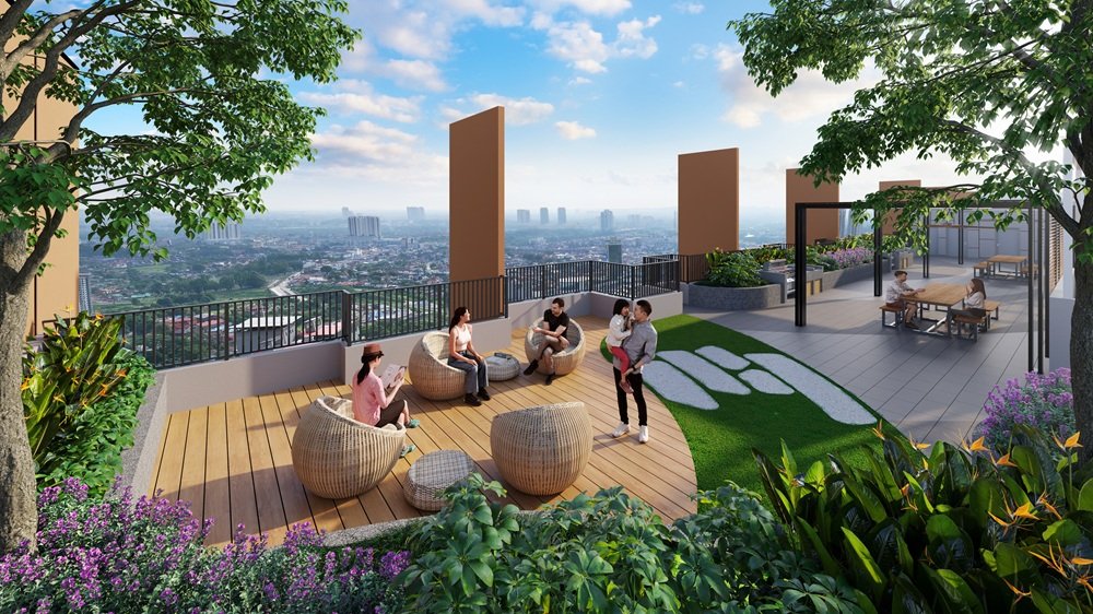 Moon Deck rooftop garden on Level 43 at The Asteriaz @ Kebun Teh, Johor Bahru