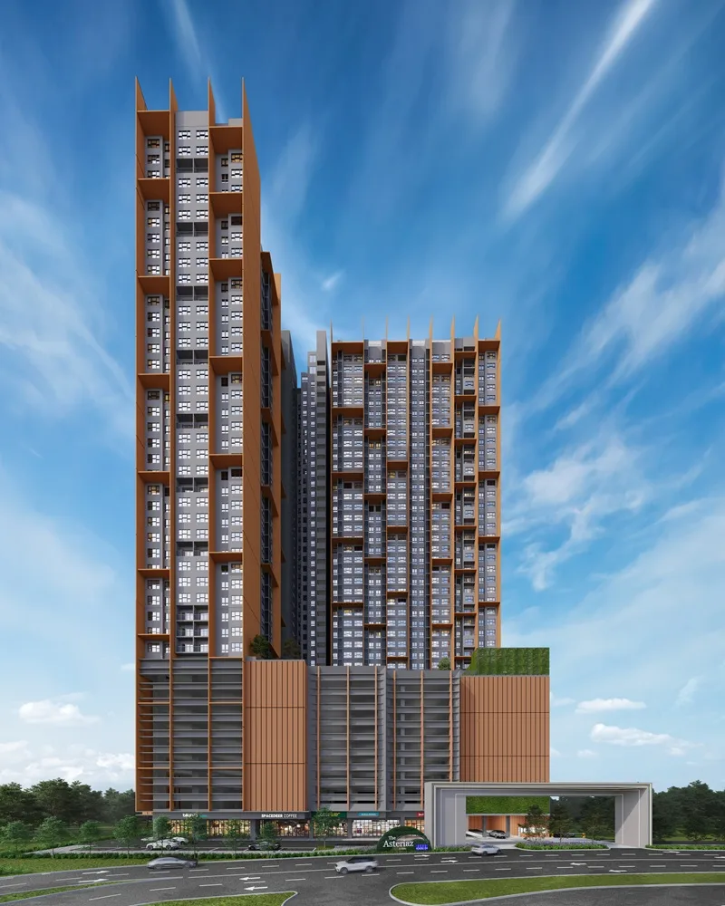 Tower elevation of The Asteriaz @ Kebun Teh by EXSIM, artist's impression, Johor Bahru