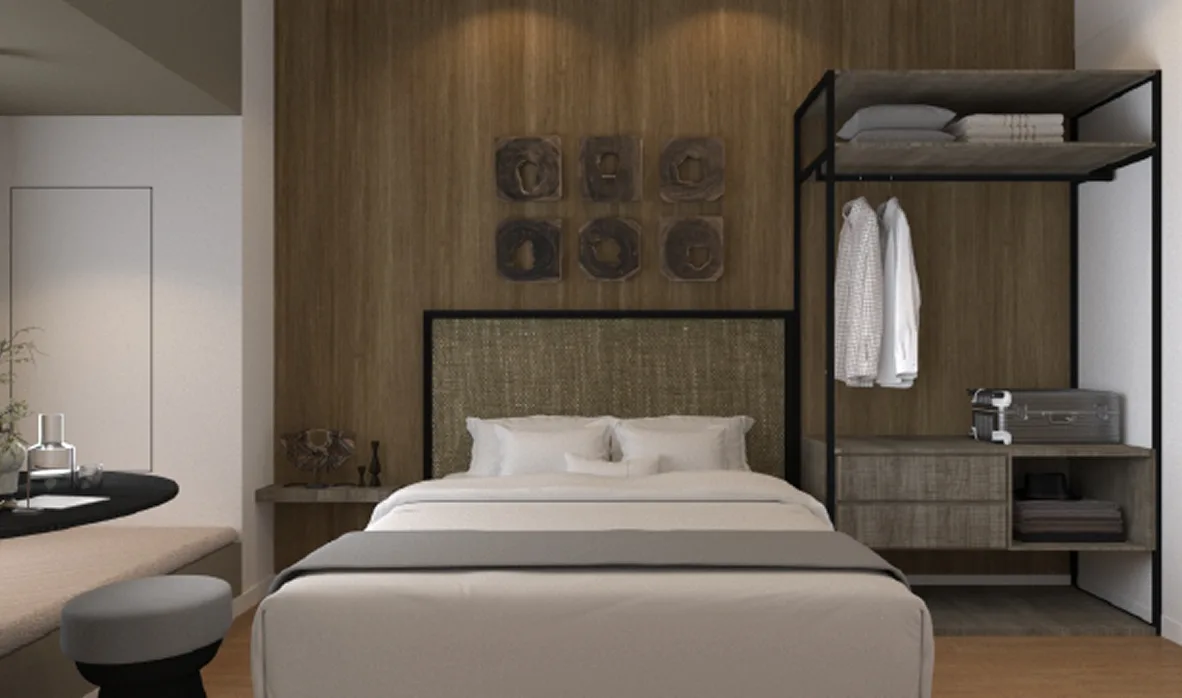 Savannah-inspired interior scheme at The Bedrock @ Jesselton Docklands by EXSIM with Bedi, Kota Kinabalu, Sabah