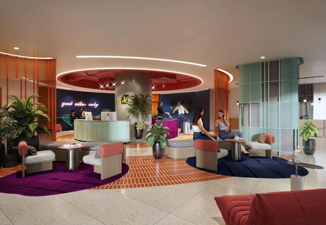 Suites lobby with concierge desk at The Bedrock @ Jesselton Docklands by EXSIM with Bedi, Kota Kinabalu, Sabah