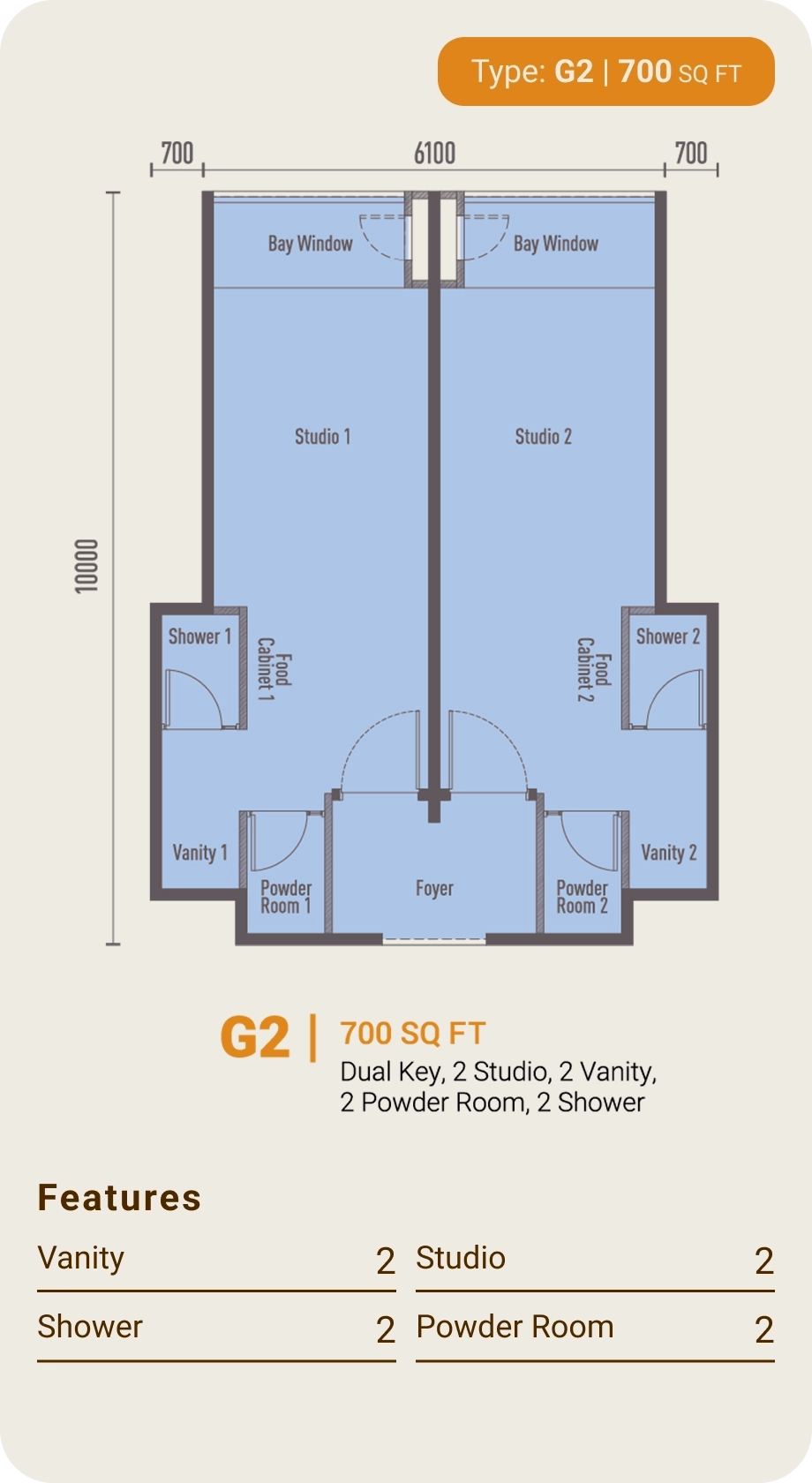 Type G2 dual key layout plan, revision 3 at The Bedrock @ Jesselton Docklands by EXSIM with Bedi, Kota Kinabalu, Sabah