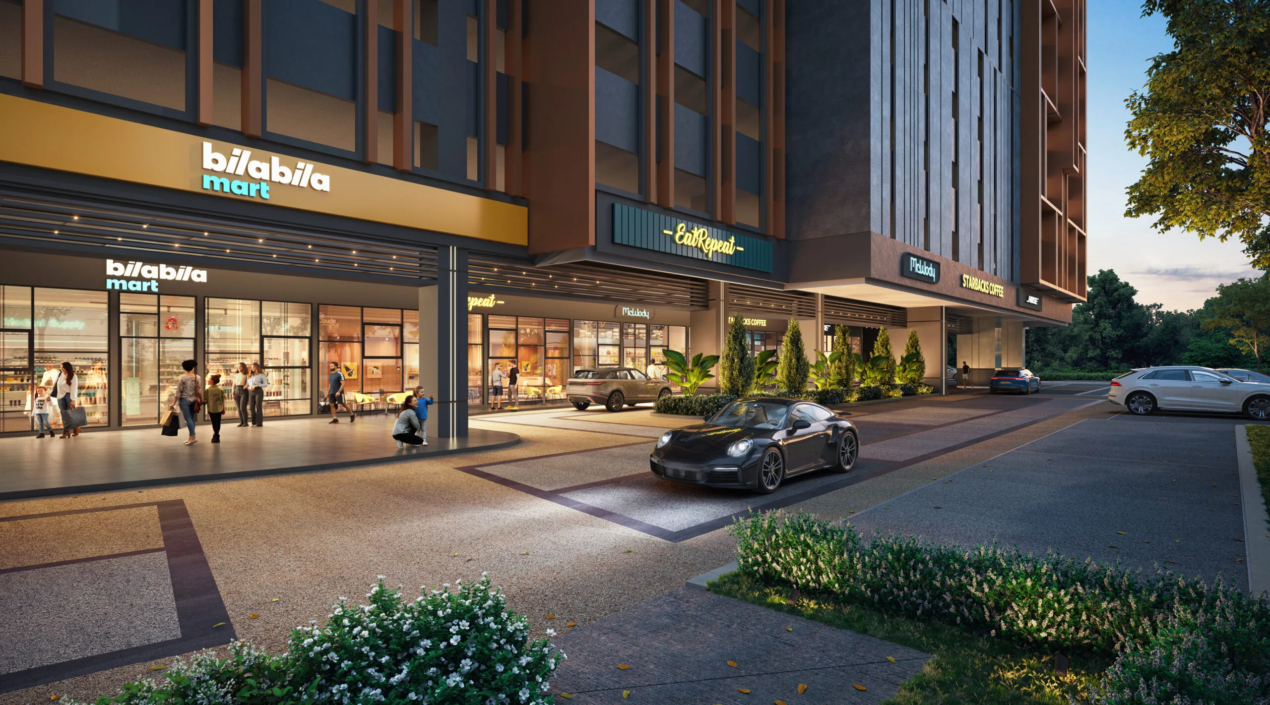 Retail units at street level below The Celestz @ Kebun Teh, Johor Bahru
