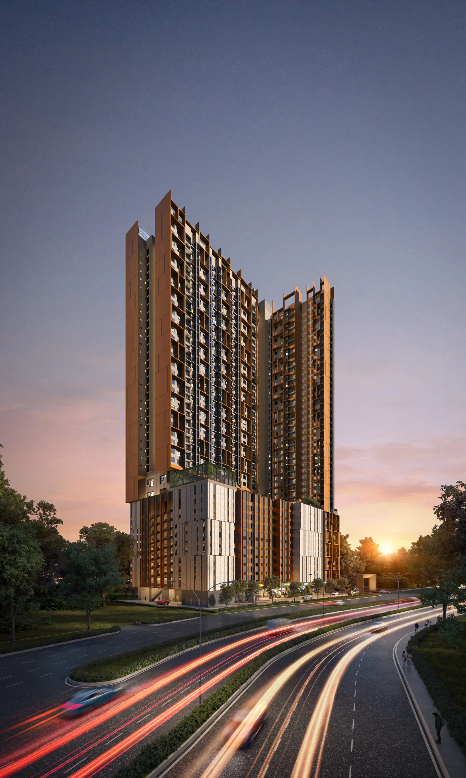 Tower elevation of The Celestz @ Kebun Teh, the second EXSIM phase in Kebun Teh, Johor Bahru