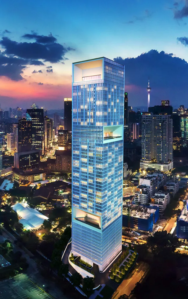 Architectural elevation render of Conlay by E&O on Jalan Conlay, Kuala Lumpur