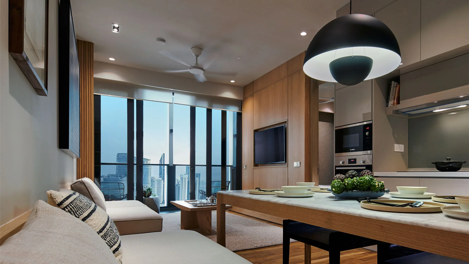 Interior dining space render at Conlay by E&O, Jalan Conlay, Kuala Lumpur
