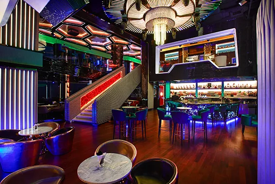 DEEPBLUE rooftop tapas bar beside the Level 51 pool at THE FACE Style inside the Victory Suites tower, Kuala Lumpur