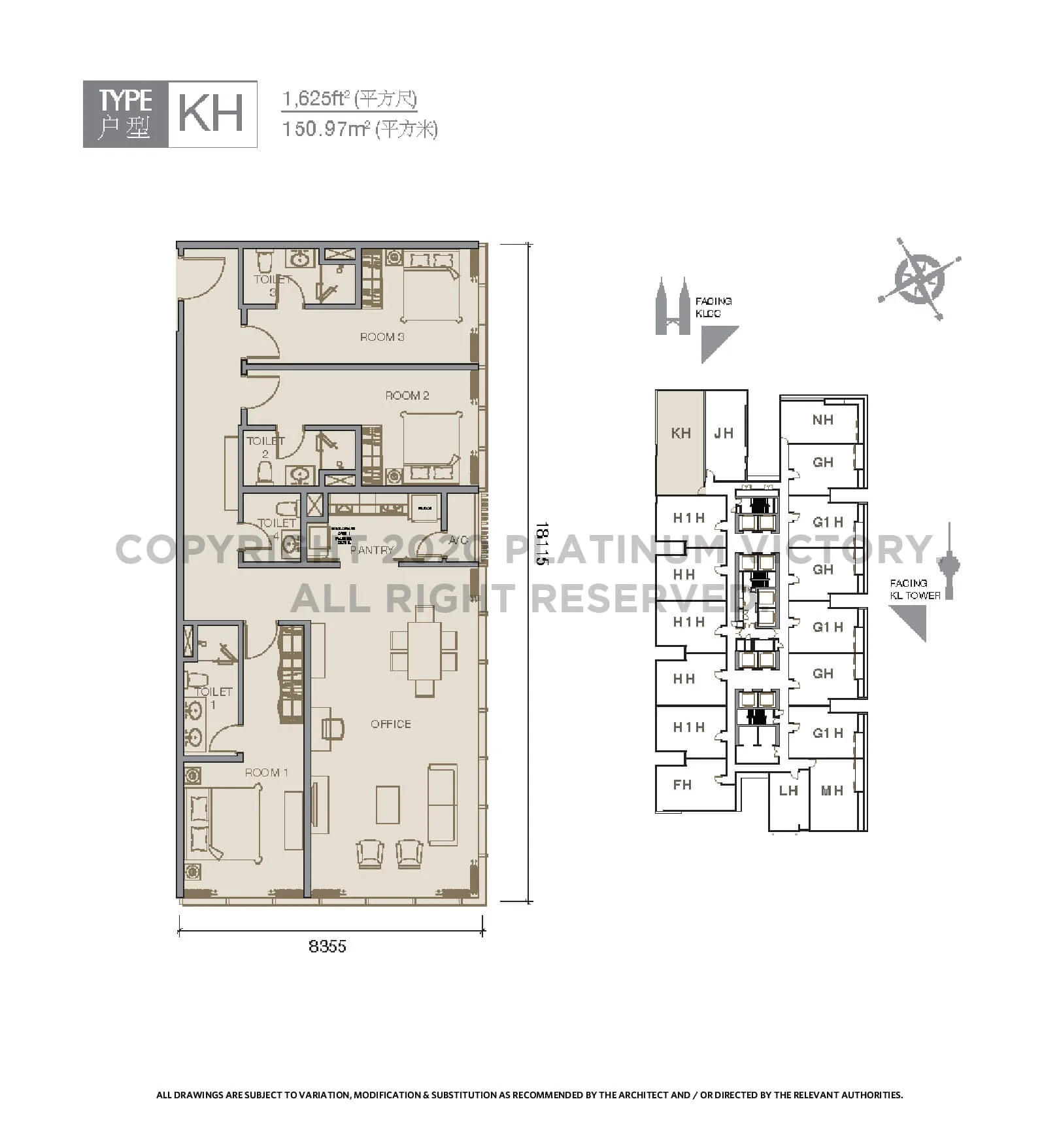 Official unlabelled floor-plan sheet 2 for Victory Suites (The Face II), Jalan Sultan Ismail, Kuala Lumpur