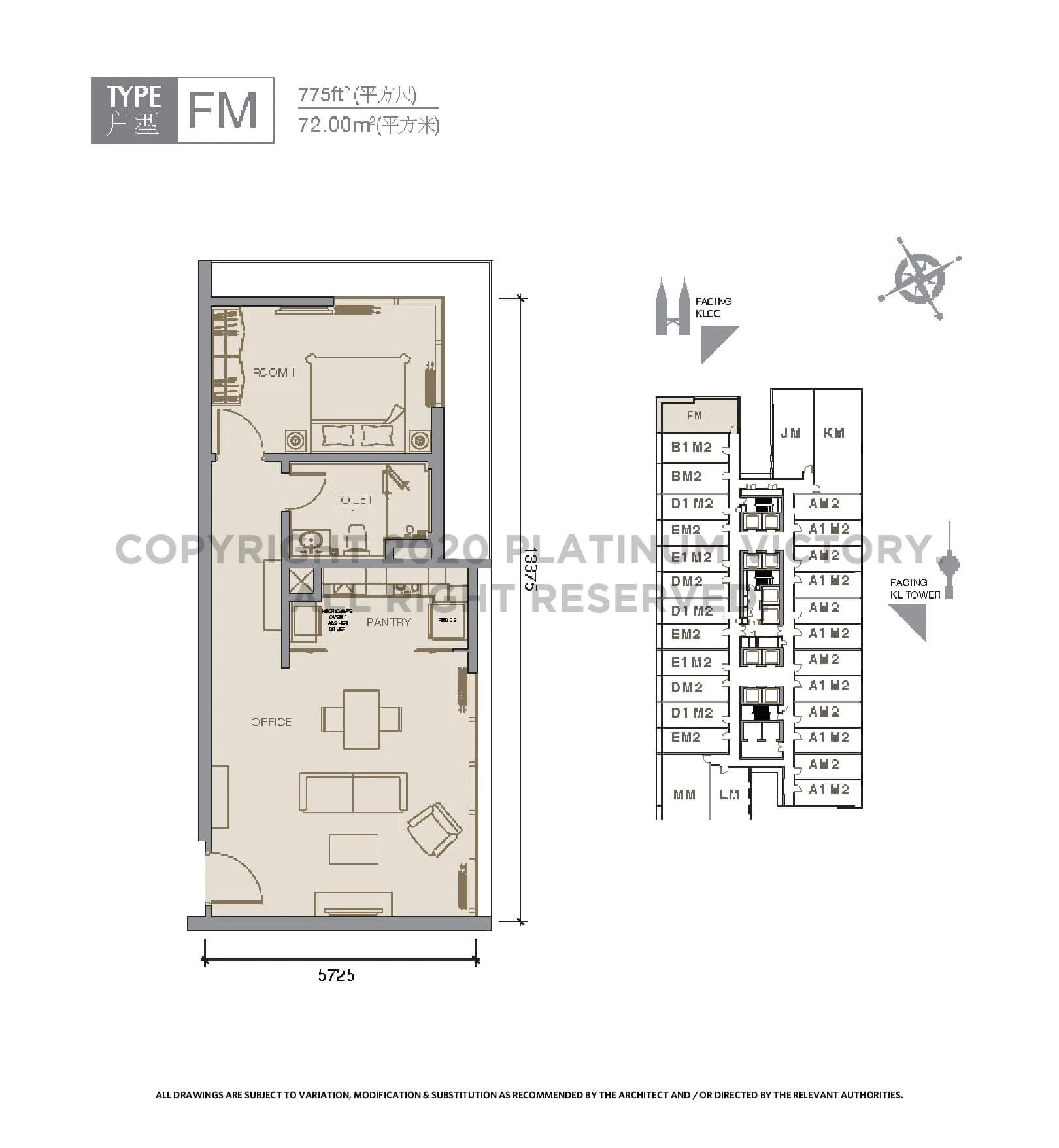 Official unlabelled floor-plan sheet 8 for Victory Suites (The Face II), Jalan Sultan Ismail, Kuala Lumpur