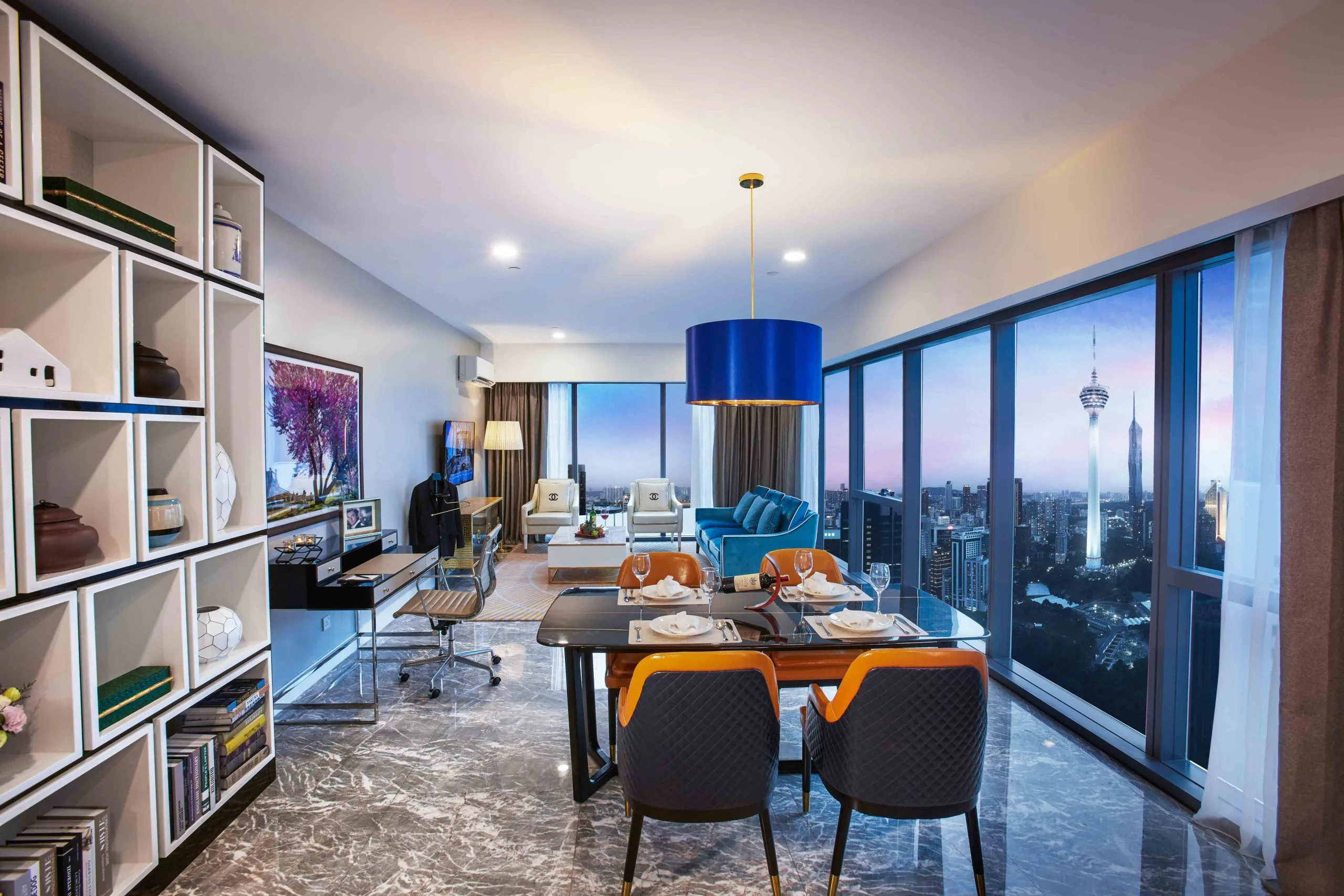 Three-bedroom Deluxe hotel suite of 1,625 sq ft at THE FACE Style inside the Victory Suites tower, Kuala Lumpur