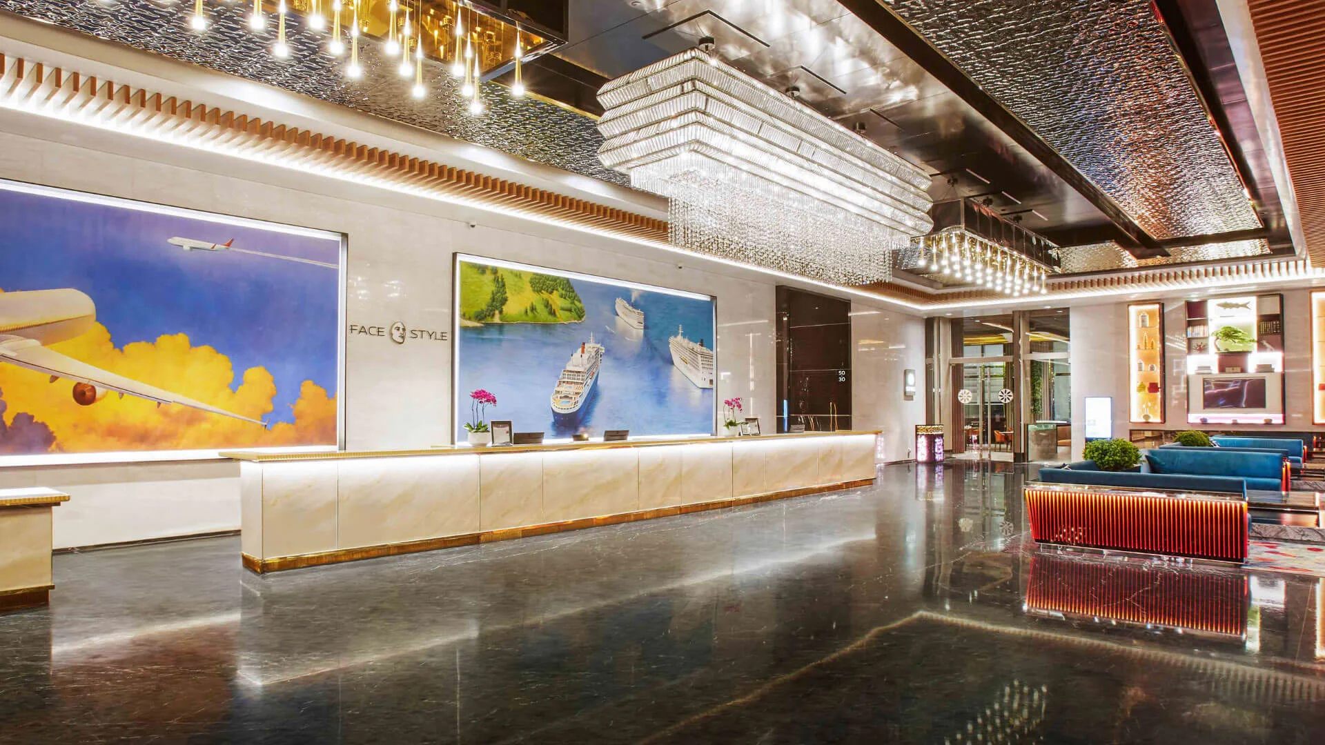Ground-level lobby of THE FACE Style hotel inside the Victory Suites tower on Jalan Sultan Ismail, Kuala Lumpur