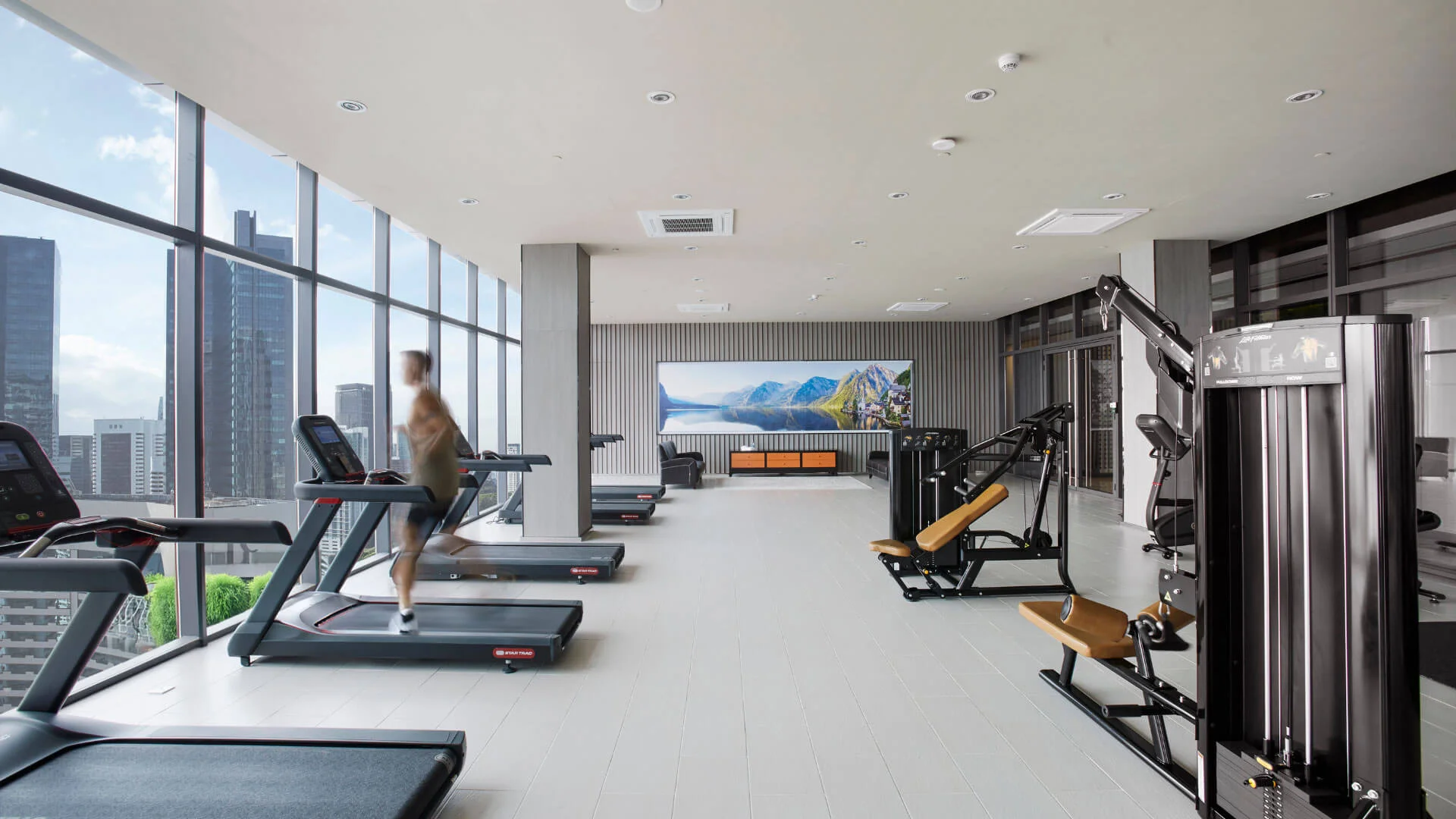Level 51 gymnasium at THE FACE Style hotel inside the Victory Suites tower, Kuala Lumpur