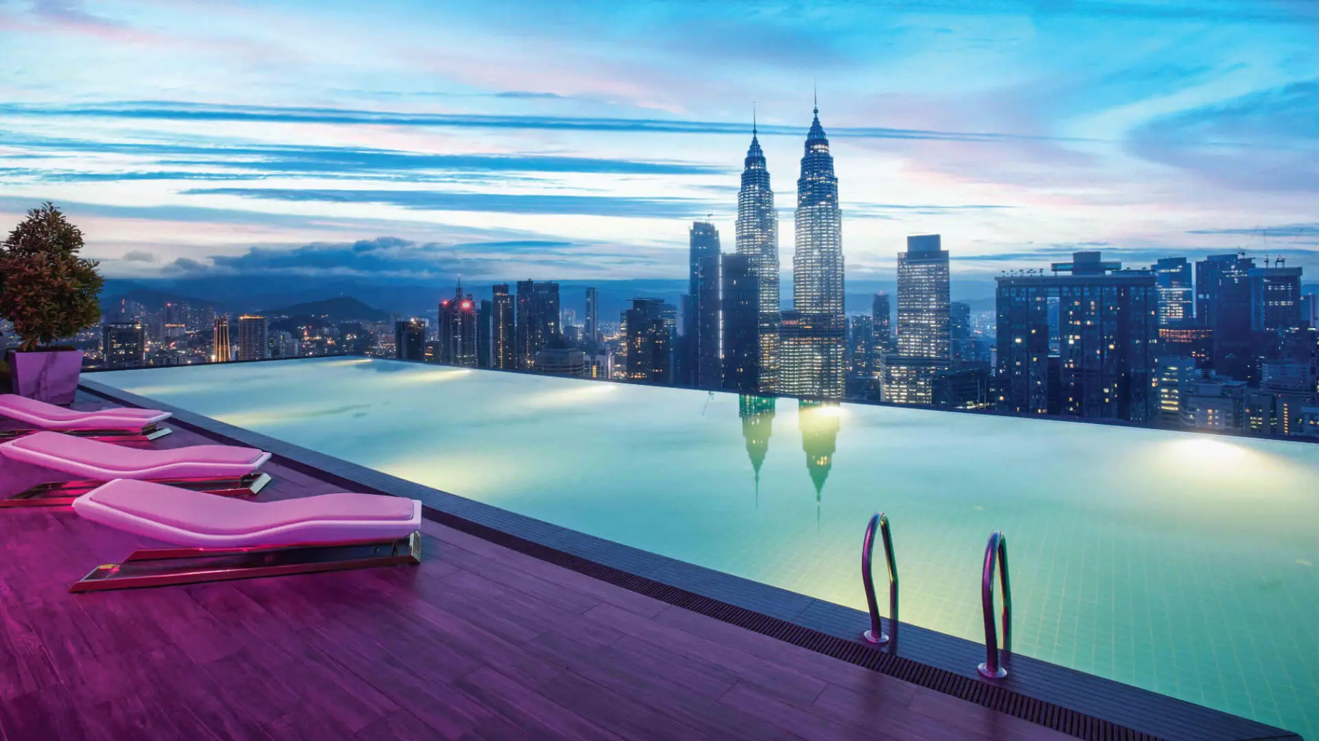 Level 51 sky deck infinity pool at THE FACE Style hotel inside the Victory Suites tower, Jalan Sultan Ismail, Kuala Lumpur
