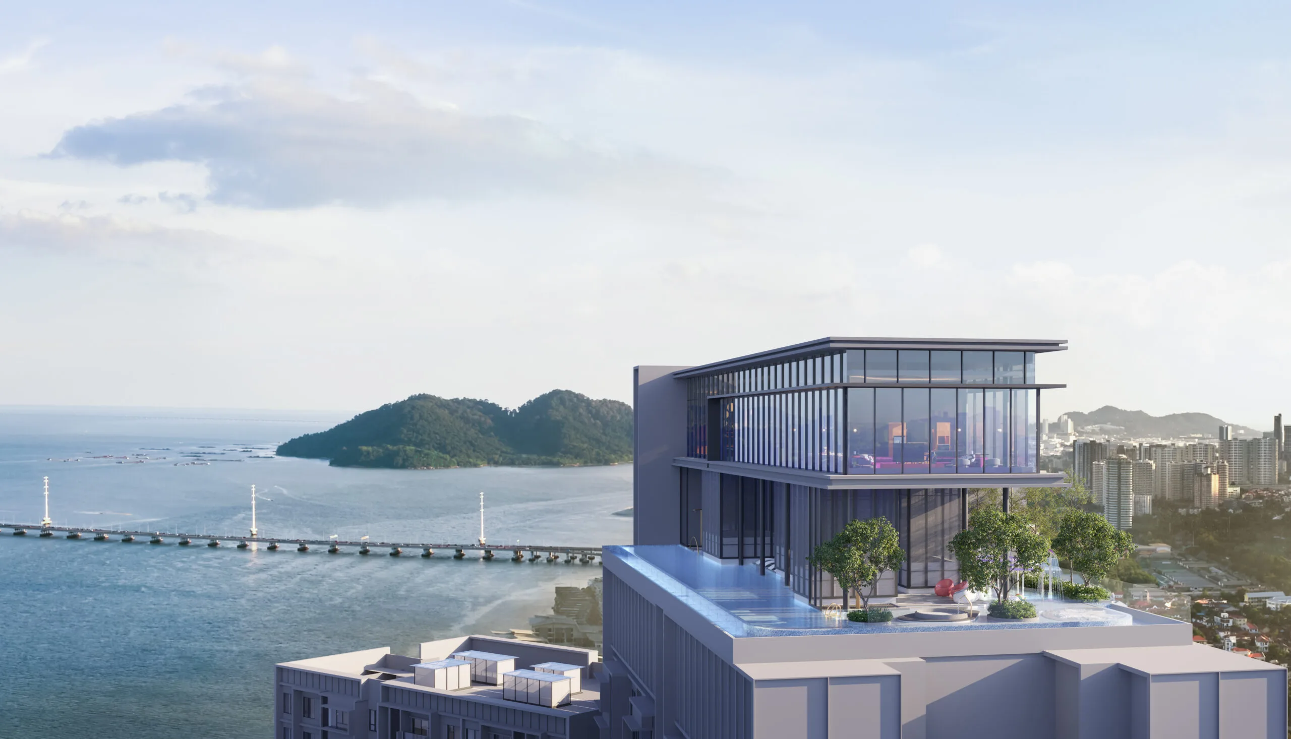 Rooftop sky deck aerial at The Lighthauz @ Gelugor by EXSIM Group, Gelugor, Penang Island