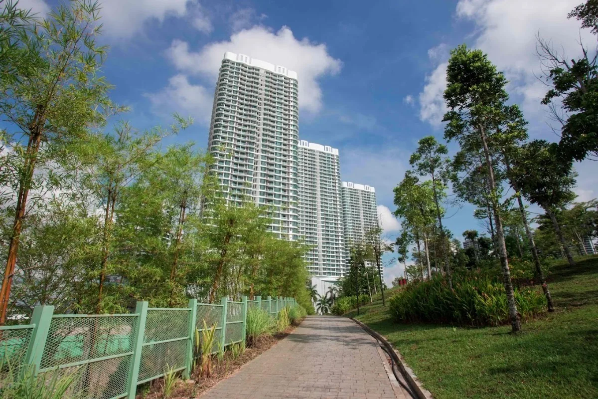 Landscaped grounds at The M Macrolink Medini within the Medini township, Iskandar Puteri