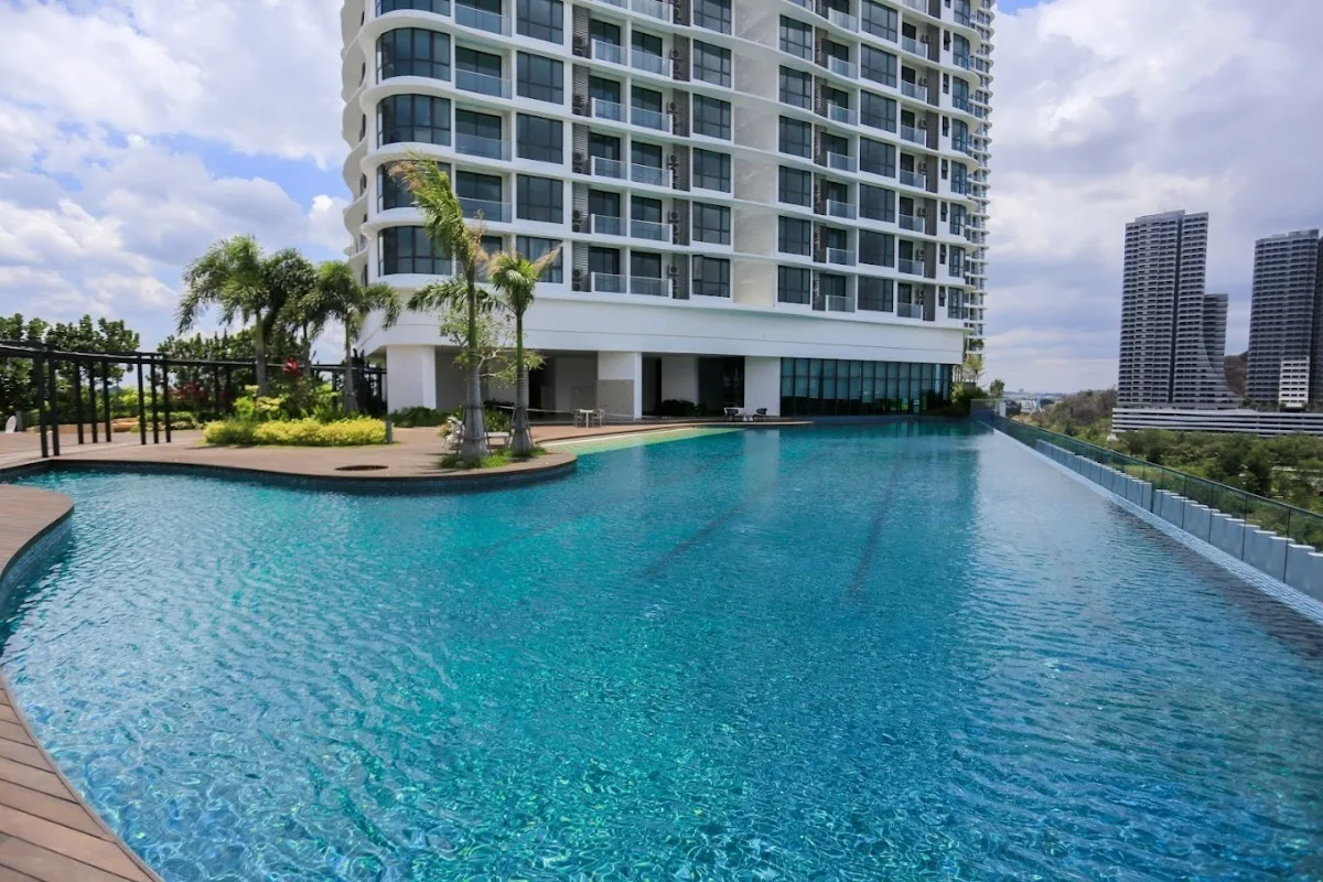 Outdoor park and walking paths at The M Macrolink Medini, used by family residents, Iskandar Puteri
