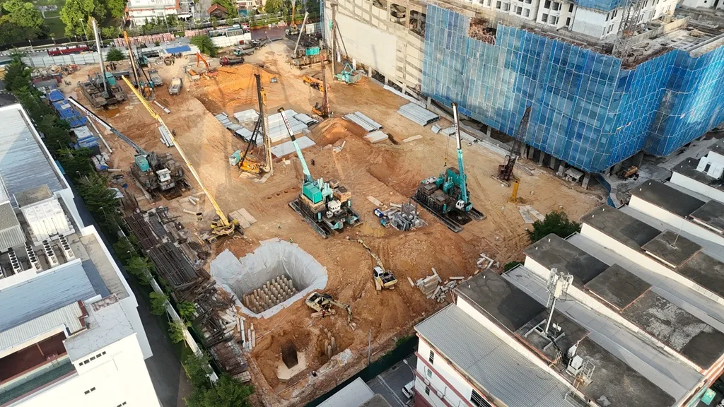 Substructure works at The Queenswoodz @ Bukit Jalil site, Q2 2026 progress photograph
