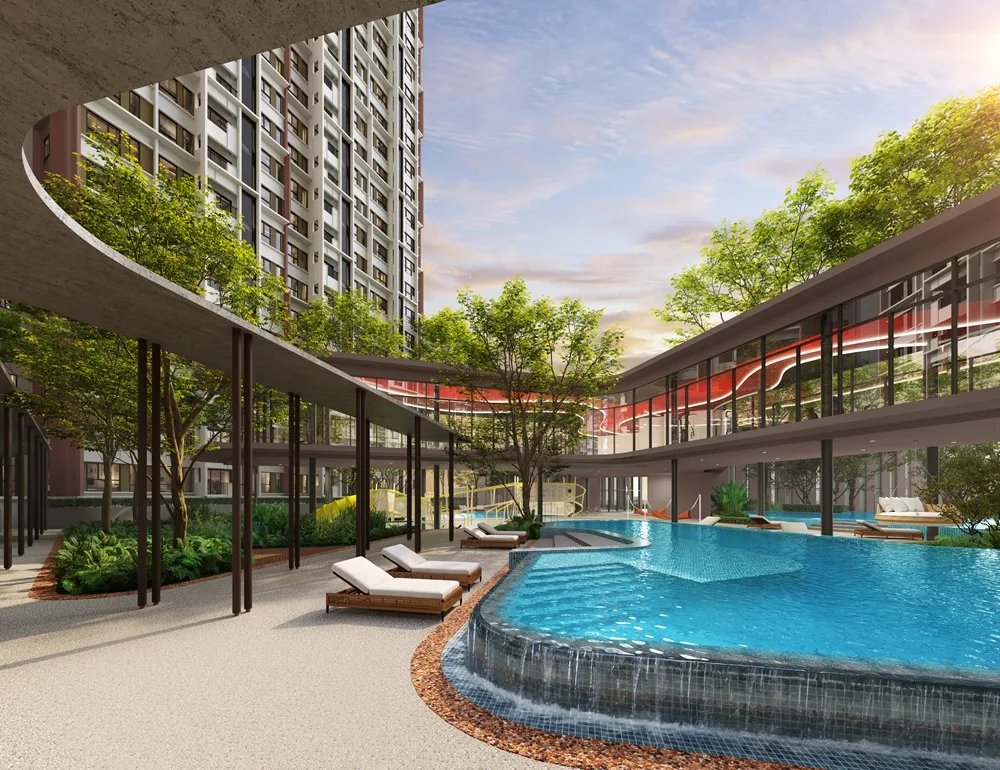 Sun Deck beside the pool at The Queenswoodz @ Bukit Jalil, Kuala Lumpur