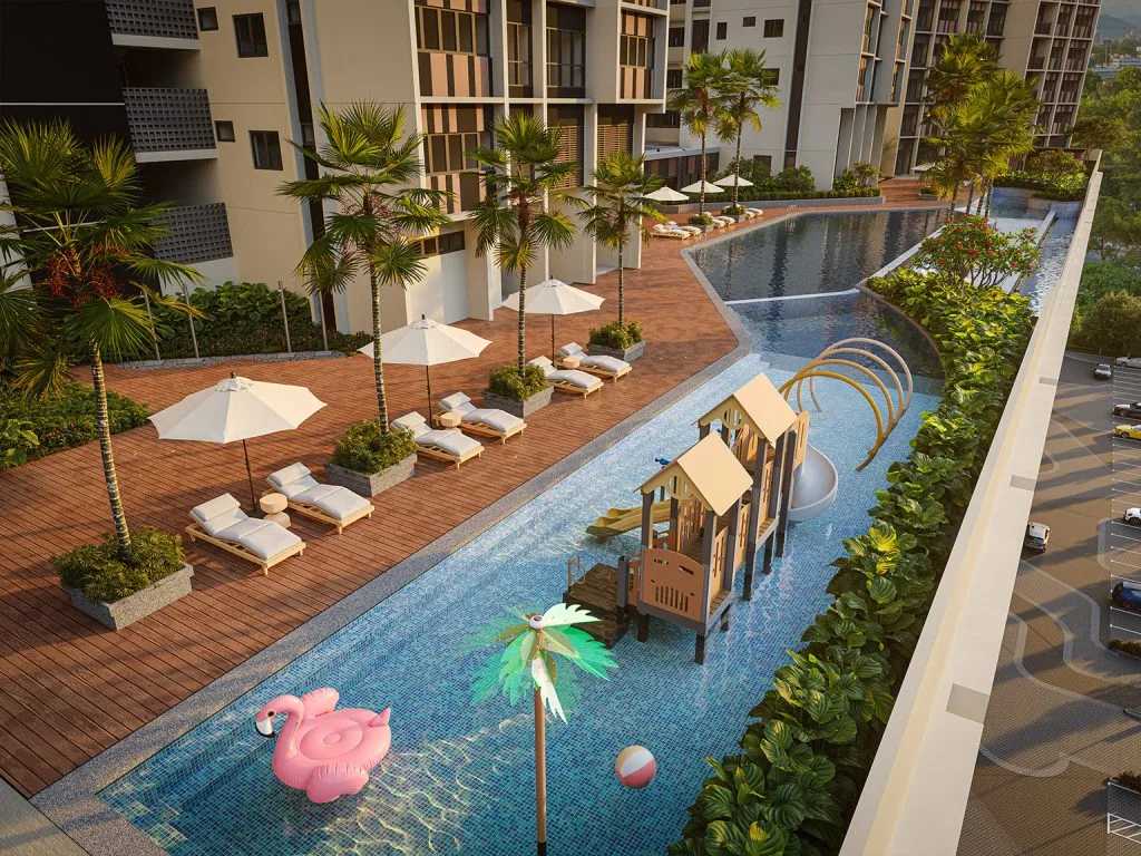 Wading pool and Little Splash Lagoon for children at The Straits View DUO, Bandar Baru Permas Jaya, Johor Bahru