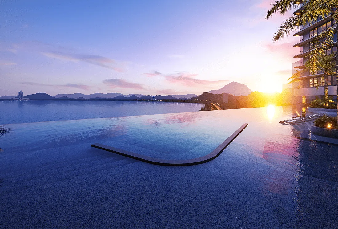 Key highlights artist impression, second view at The V by Jesselton, Likas Bay, Kota Kinabalu, Sabah