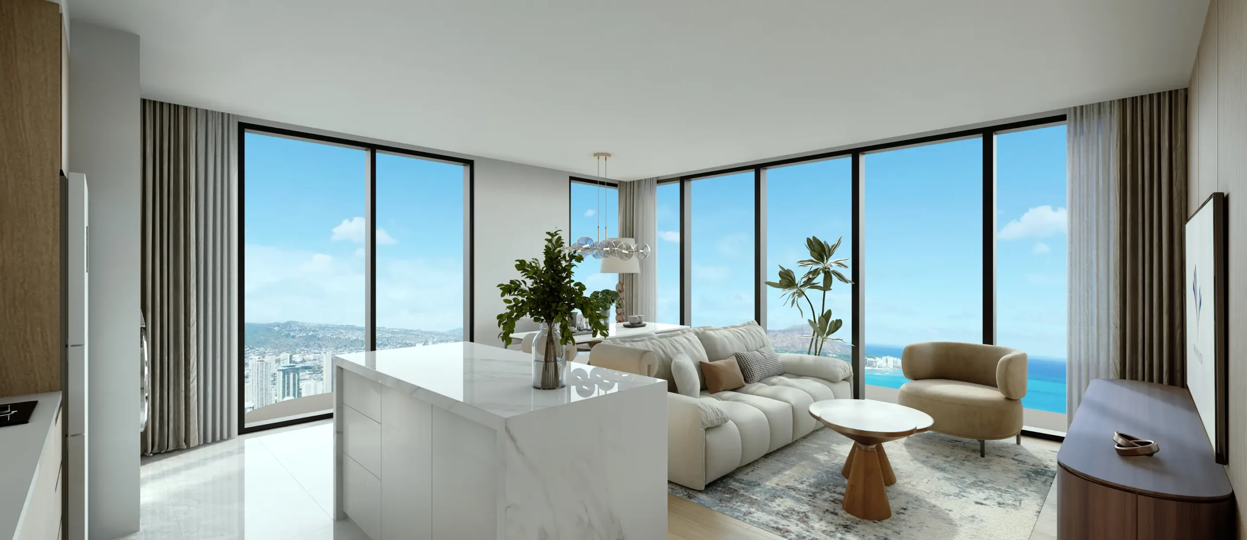 Tower C living space artist impression at The V by Jesselton, Likas Bay, Kota Kinabalu, Sabah