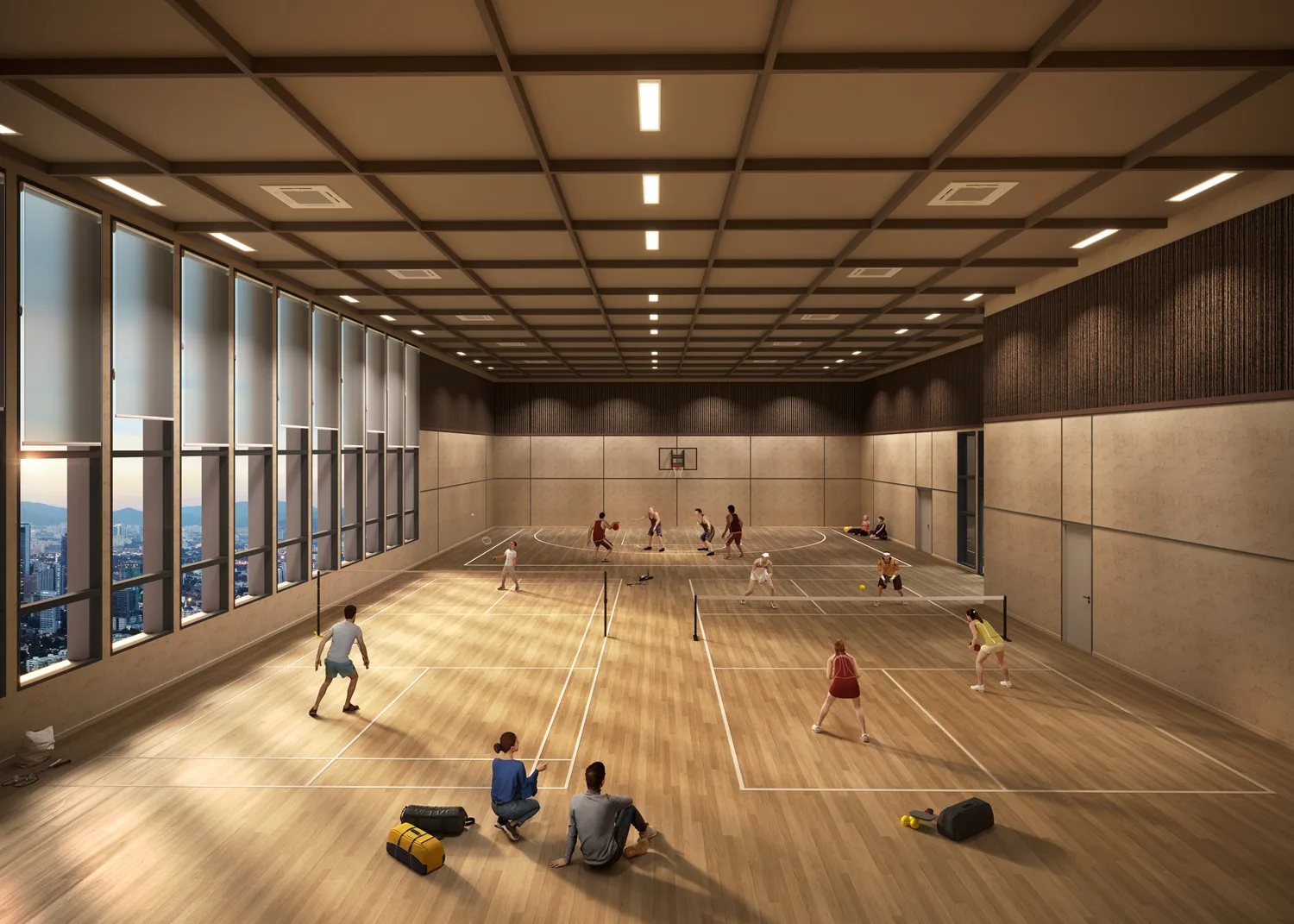 Multipurpose hall with pickleball and badminton court at The Vividz @ Bukit Jalil
