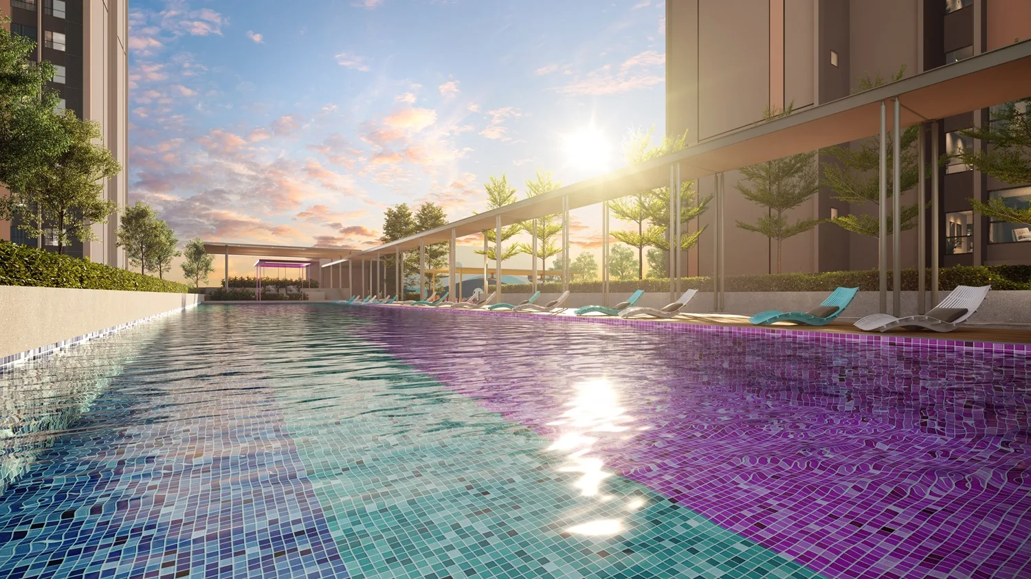 Swimming pool on the facilities deck at The Vividz @ Bukit Jalil, Kuala Lumpur