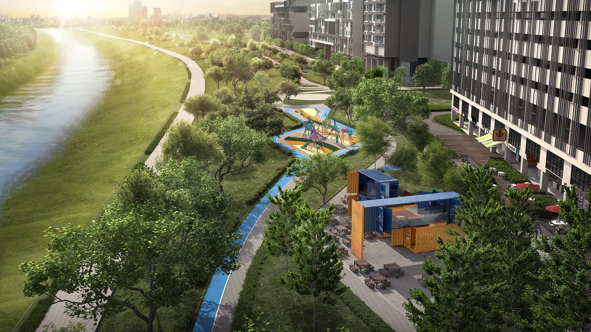 Second view of the riverfront promenade at TRIA Residences @ 9 Seputeh by MRCB Land, Seputeh, Kuala Lumpur