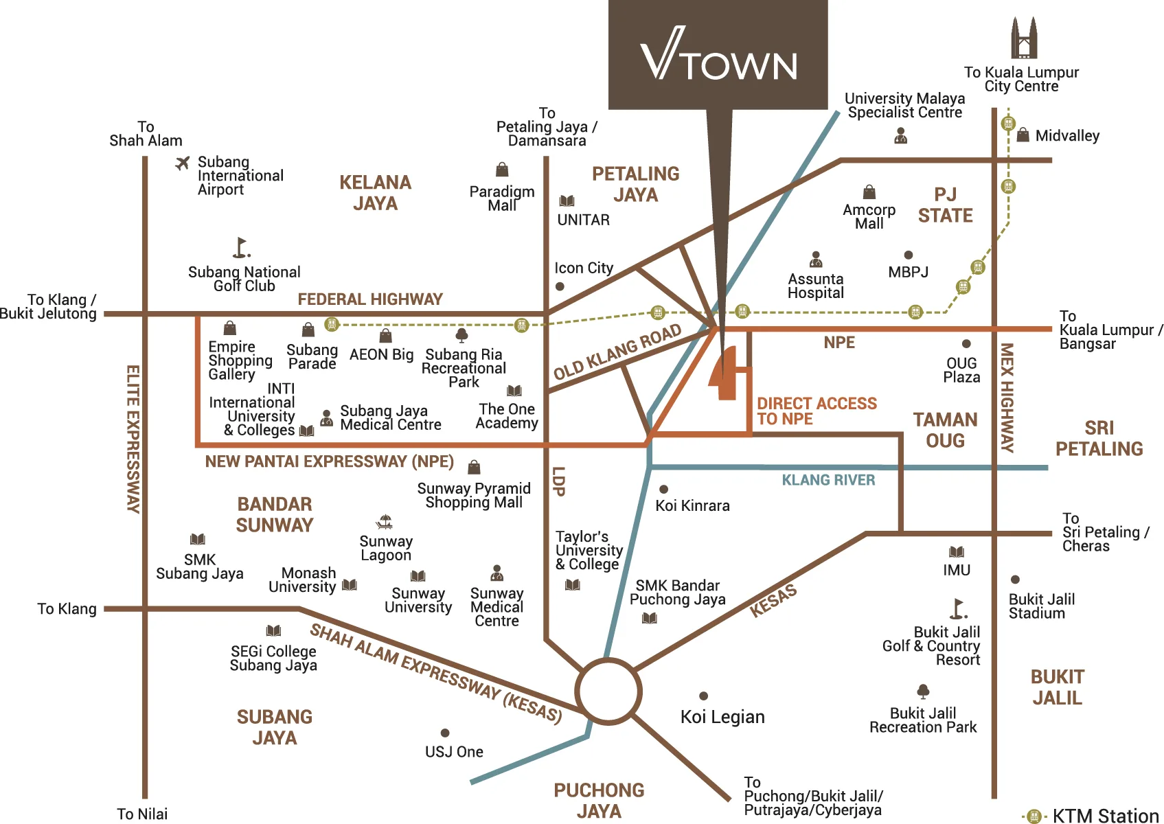 Location map published by Masteron Group for Veridian Residence at Veridian Residence @ VTOWN by Masteron Group, PJS 5, Petaling Jaya, Selangor