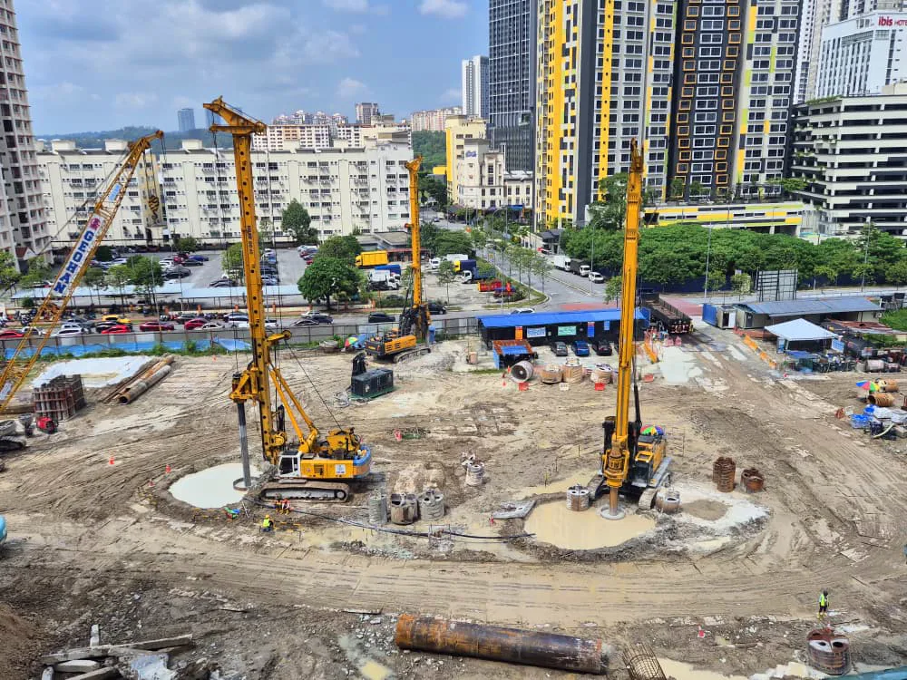 Bored piling works at Block B, June 2026 at Veridian Residence @ VTOWN by Masteron Group, PJS 5, Petaling Jaya, Selangor