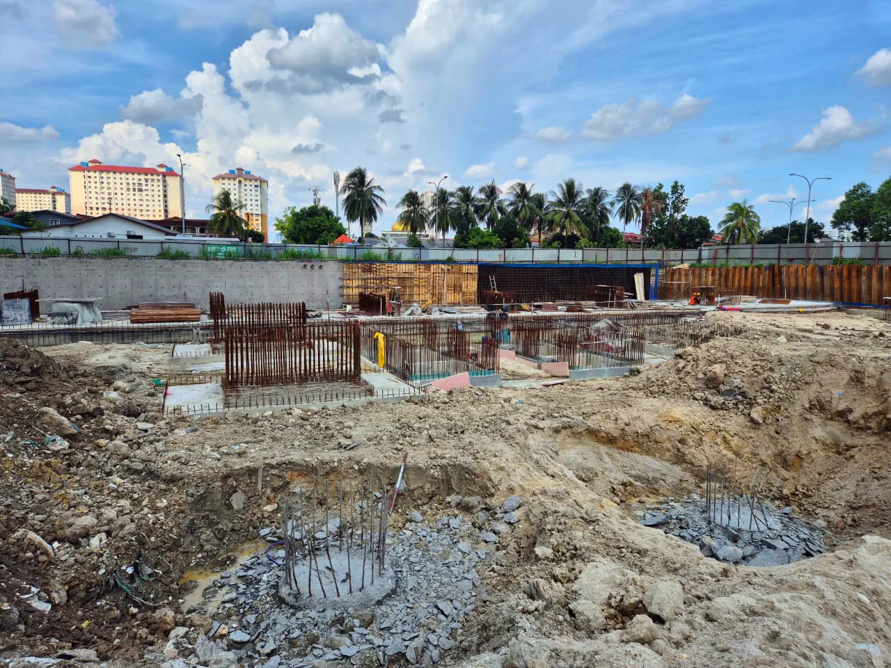 Pile cap construction and site preparation for basement slab works, June 2026 at Veridian Residence @ VTOWN by Masteron Group, PJS 5, Petaling Jaya, Selangor