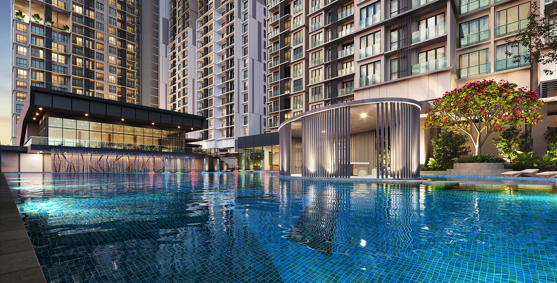 Swimming pool render published by Masteron Group at Veridian Residence @ VTOWN by Masteron Group, PJS 5, Petaling Jaya, Selangor