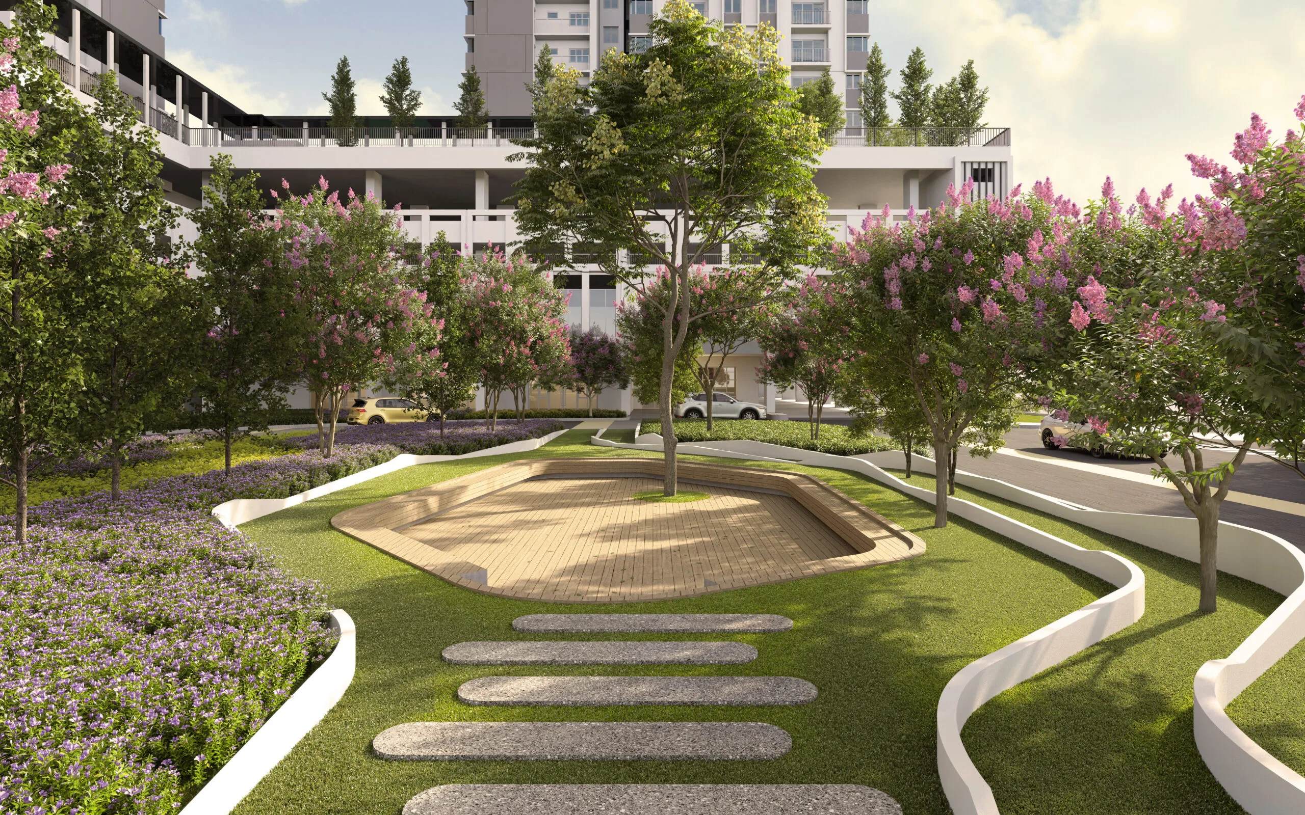雪兰莪沙登 Taman Bukit Serdang Vista Lavender @ Serdang Hill 自进场道路望向立面