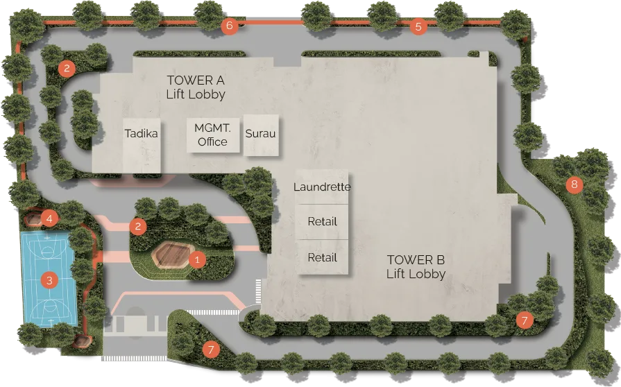 雪兰莪沙登 Taman Bukit Serdang Vista Lavender @ Serdang Hill 1 楼设施平面图与编号图例