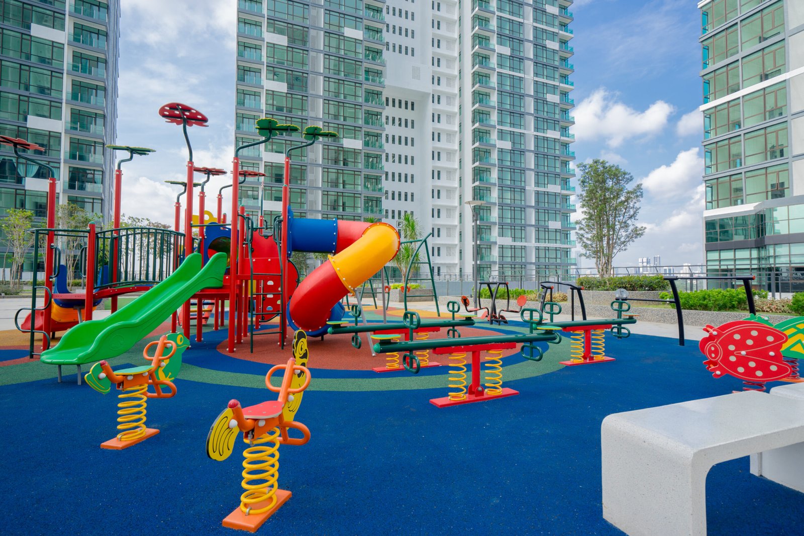 Children's playground on the podium at Wave Serviced Apartment, Marina Cove, Johor Bahru