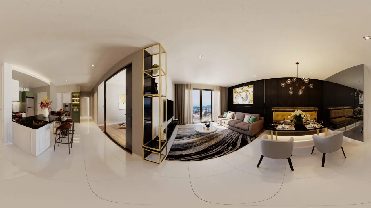 Type D1 show unit living area at Arunya Residences by KLN Land Sdn Bhd, KL North, Jinjang, Kuala Lumpur