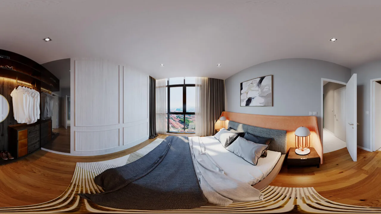 Type D1 show unit master bedroom at Arunya Residences by KLN Land Sdn Bhd, KL North, Jinjang, Kuala Lumpur