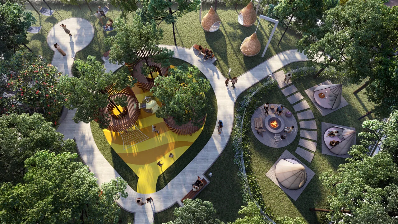Enclosed glamping park at Arunya Residences by KLN Land Sdn Bhd, KL North, Jinjang, Kuala Lumpur