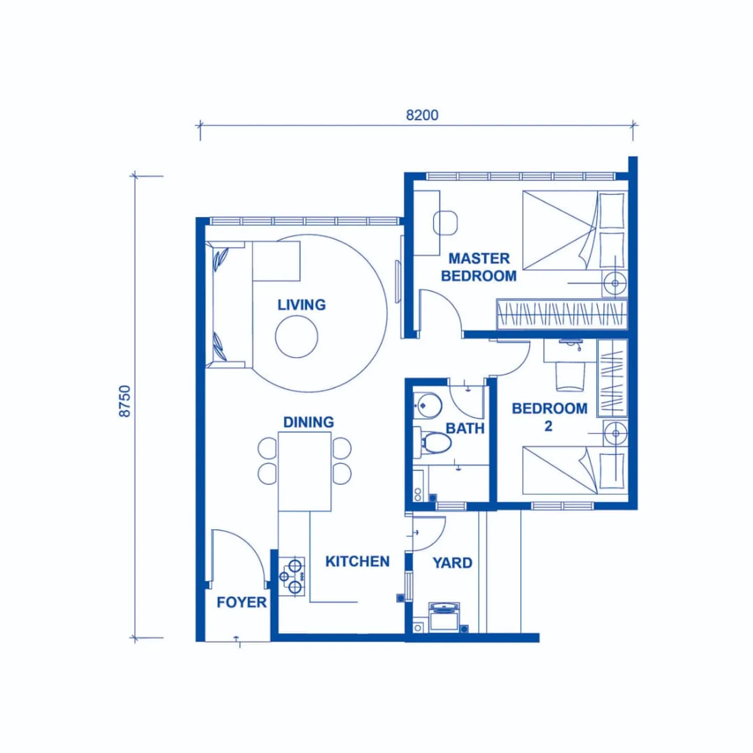 Austin Regency Type B1 official floor plan