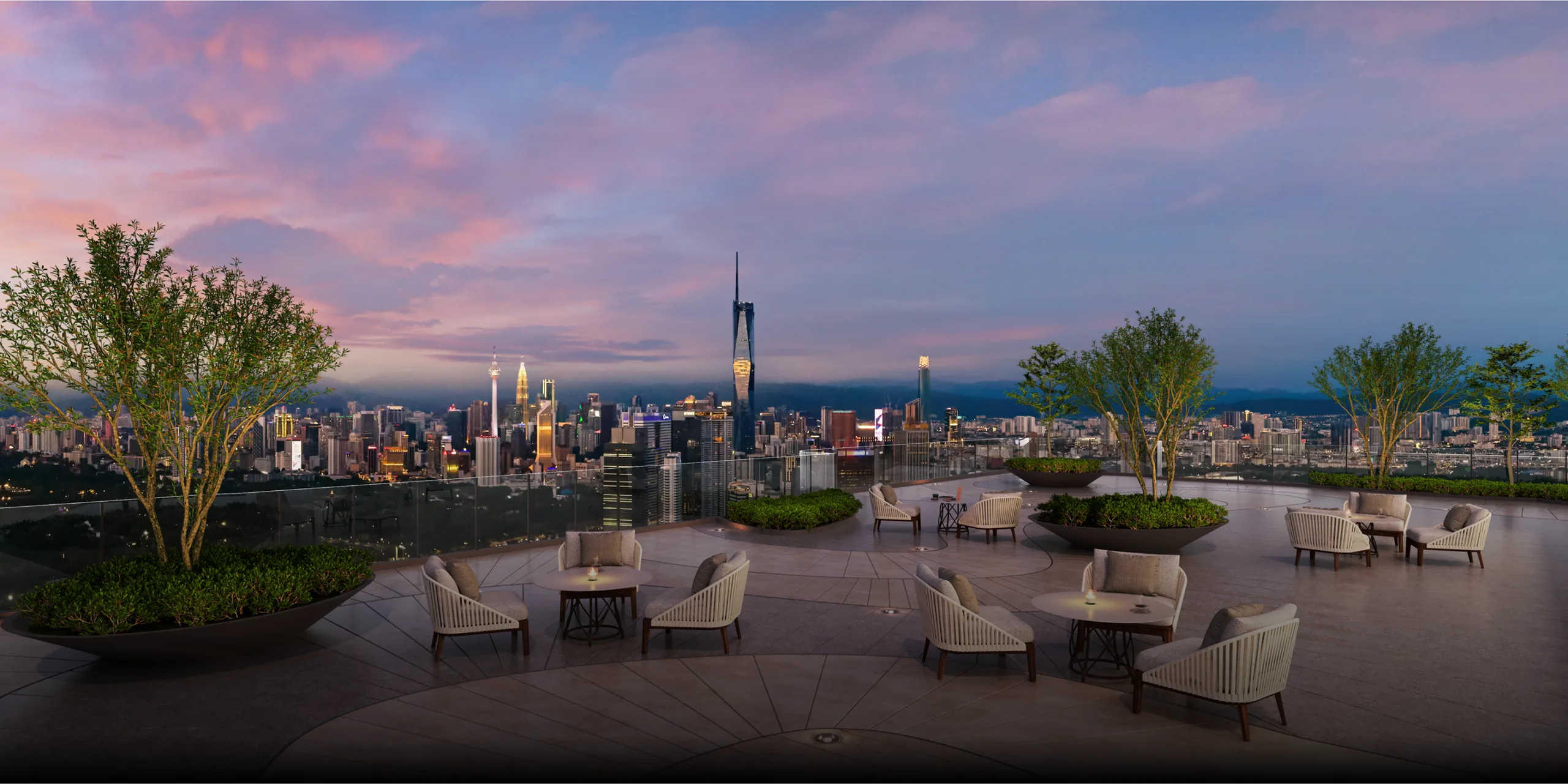 Wide architectural view of the Talisa towers over Bangsar at Bangsar Hill Park by Bangsar Hill Park Development Sdn Bhd, Lorong Maarof, Kuala Lumpur