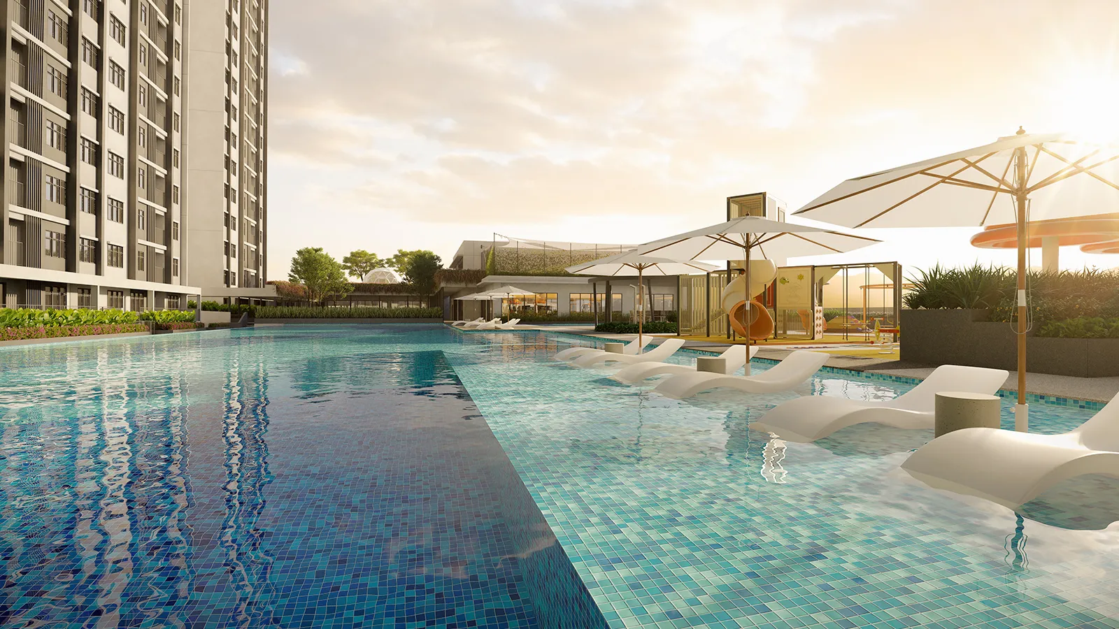 50-metre lap infinity pool on Level 8 at BAYU @ OSK Mori Park by Mori Park Sdn Bhd, OSK Property, Seksyen 13, Shah Alam, Selangor