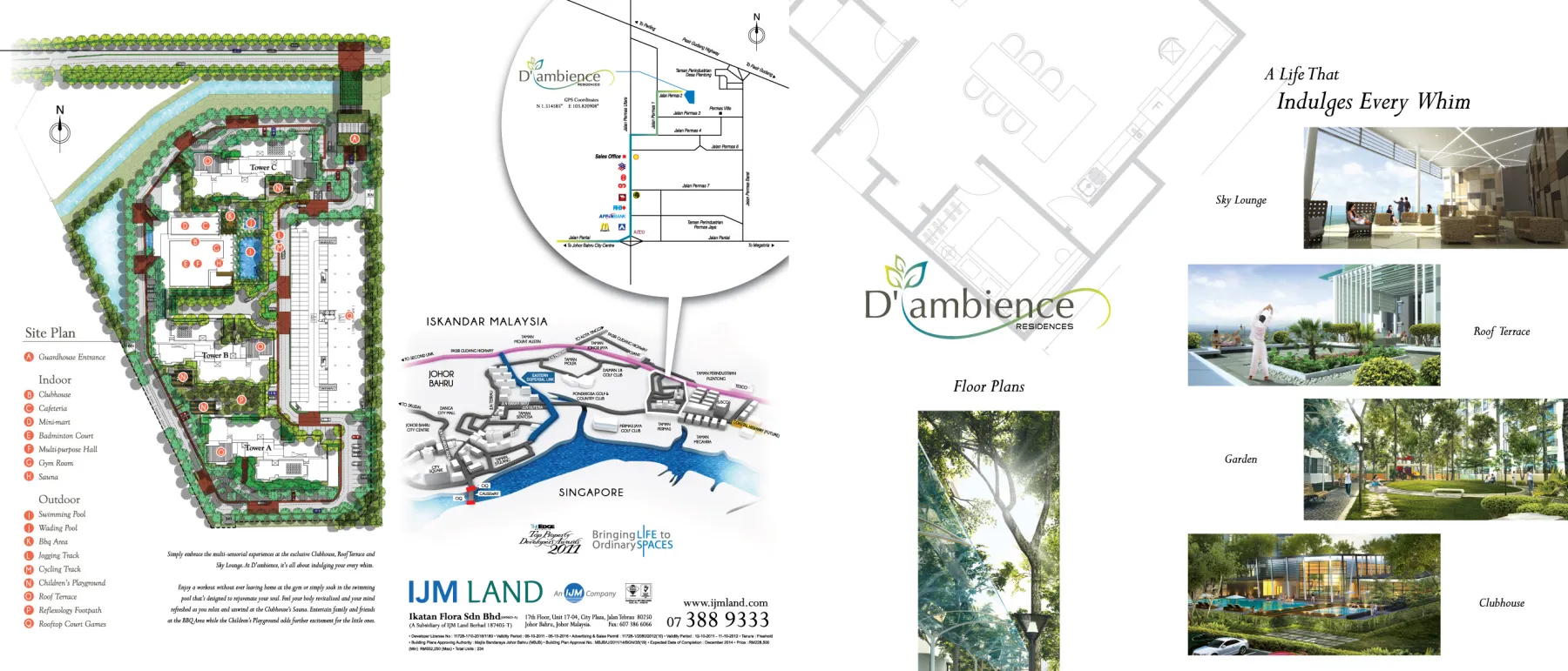 D'Ambience Residences (Pangsapuri Ikatan Flora) official floor plans — page 2 of IJM Land's brochure