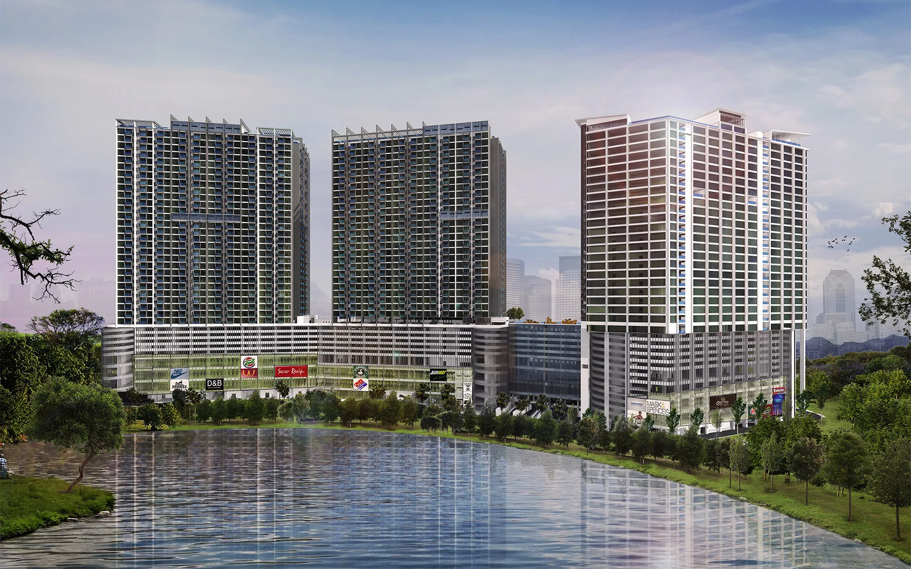 D'Pristine @ Medini Seen across the lake and linear park