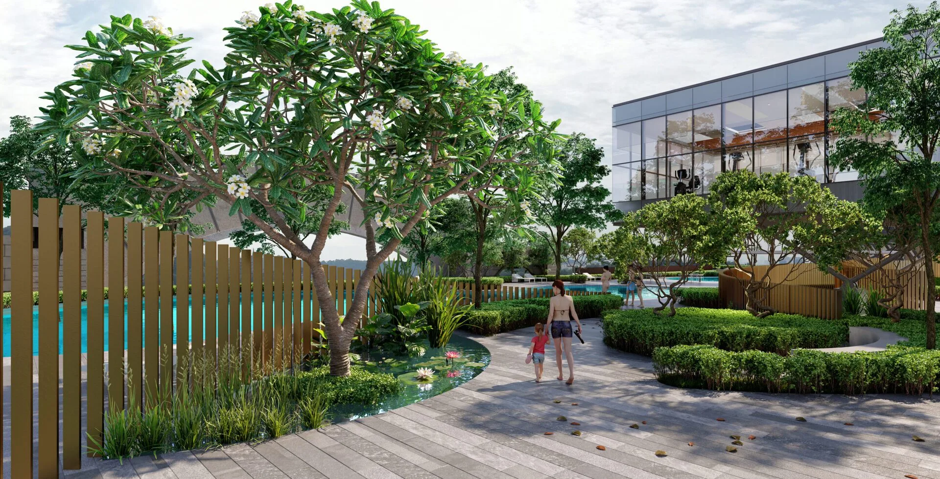 Biological Pond on the podium at D'Tessera Residences by Mightyprop Sdn Bhd, EXSIM Group, Central Park Damansara, Damansara Perdana, Petaling Jaya, Selangor