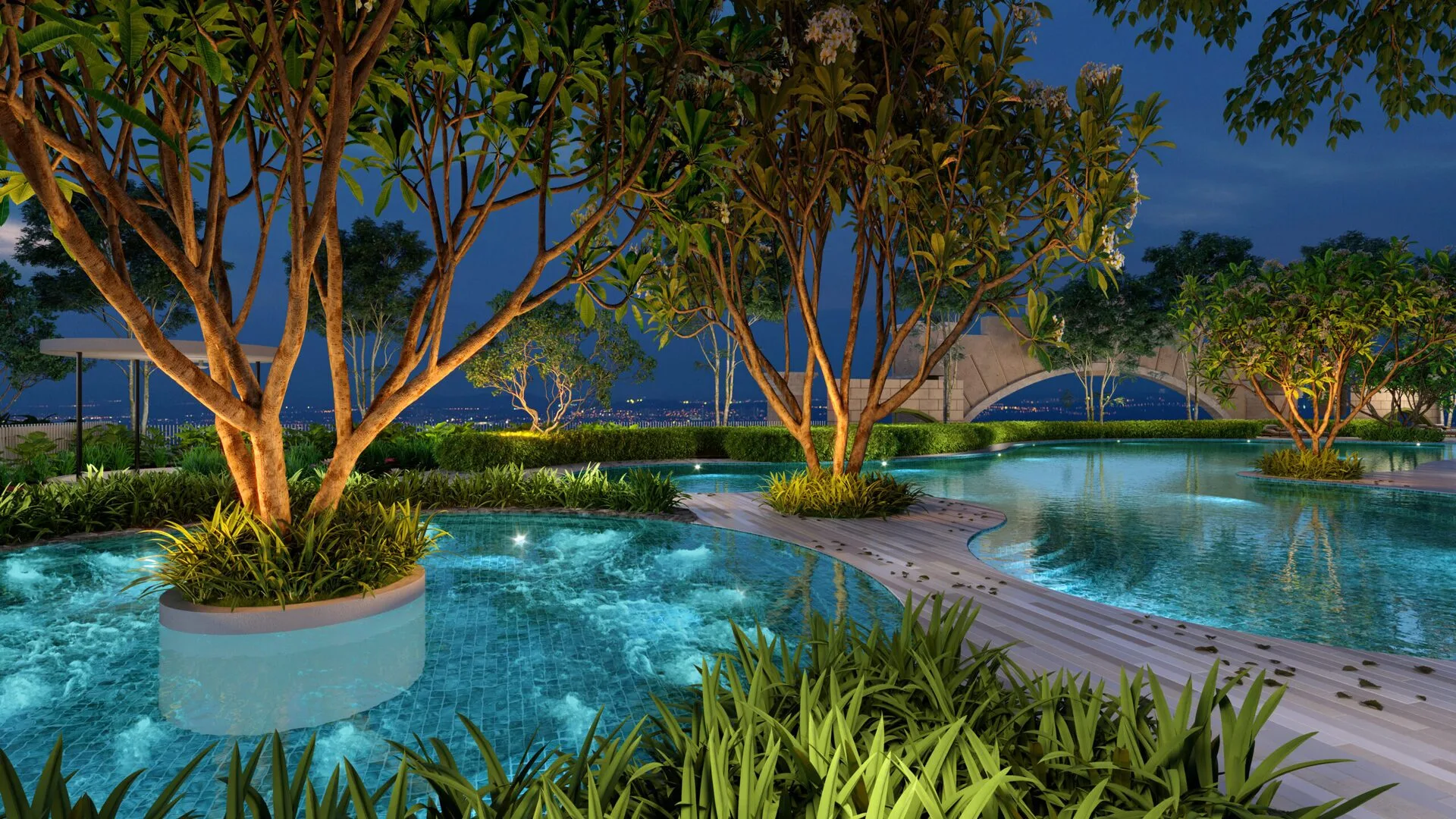 Jacuzzi on the podium at D'Tessera Residences by Mightyprop Sdn Bhd, EXSIM Group, Central Park Damansara, Damansara Perdana, Petaling Jaya, Selangor